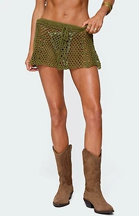Edikted Mabelle Crochet Mini Skirt
