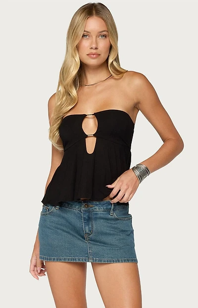 Edikted Nikita Strapless Cutout Top