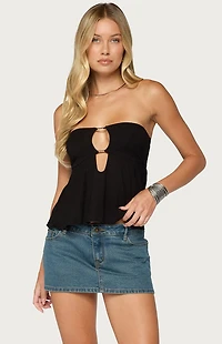 Edikted Nikita Strapless Cutout Top
