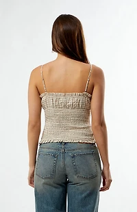 Your Favorite Clemmie Plaid Lace Tie Tank Top