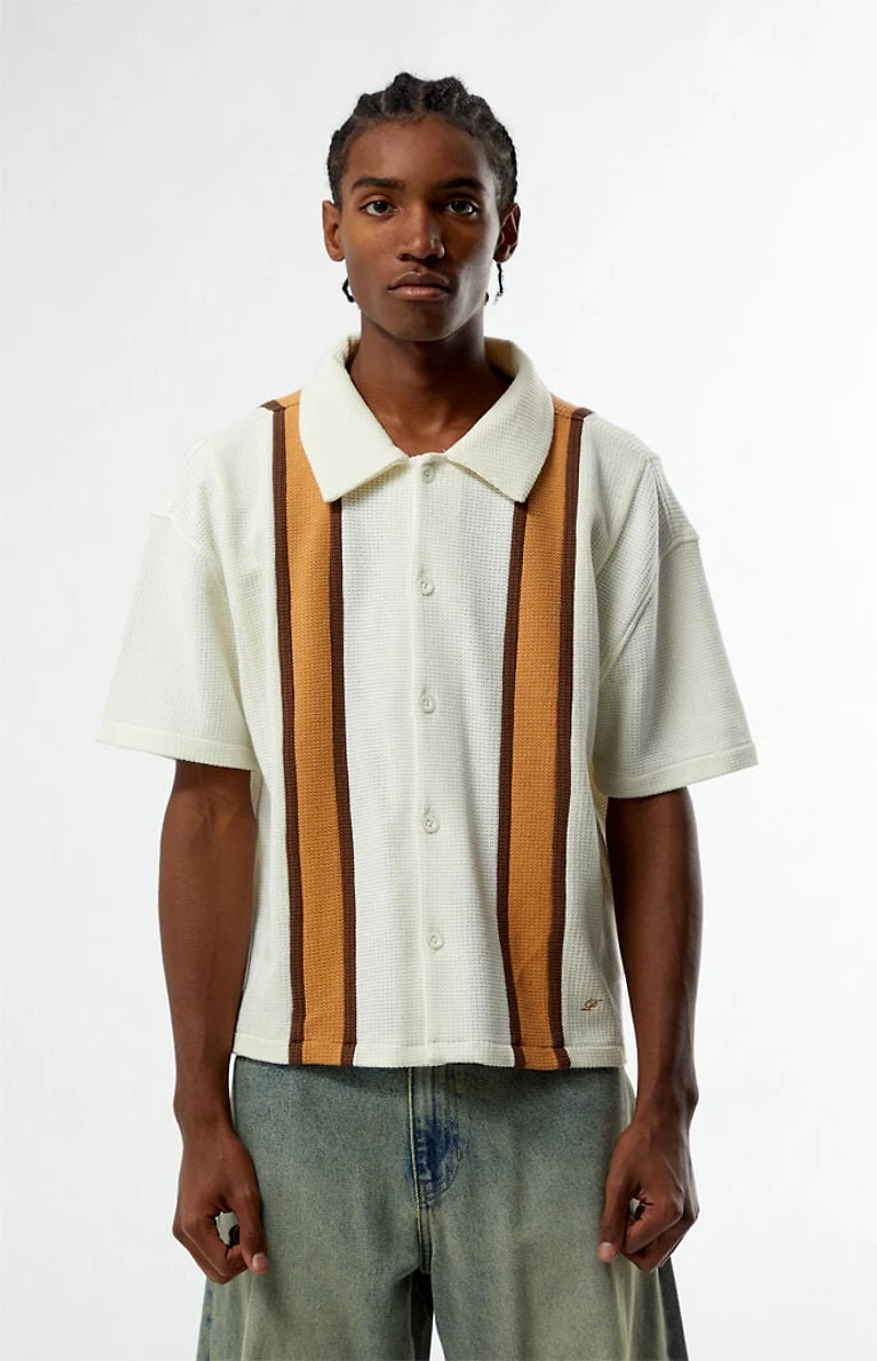 Pacsun Cream Sloan Textured Camp Shirt