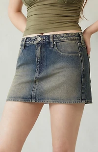 Pacsun Bella Dark Indigo Mid Rise Denim Mini Skirt