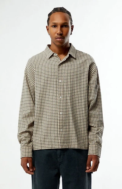 Pacsun Plaid Cropped Flannel Long Sleeve Shirt