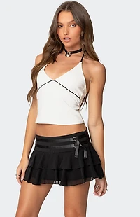 Edikted Celine Contrast Halter Top