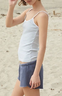 John Galt Grey & White Striped Skylar Tank Top