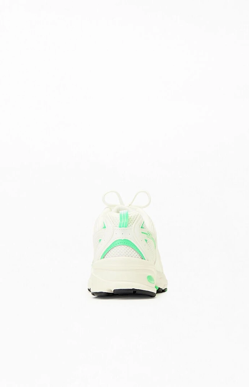 New Balance White & Green 530 Sneakers