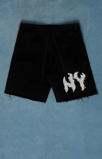 UNKNOWN NY Raw Applique Baggy Sweat Shorts