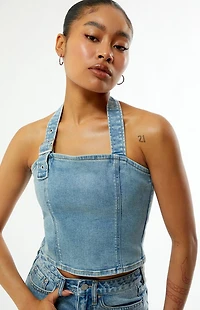 Pacsun Bella Denim Halter Top