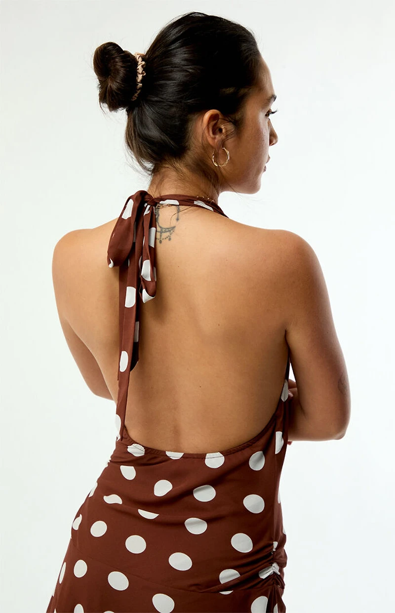 Beverly and Beck Tate Polka Dot Cowl Mini Dress