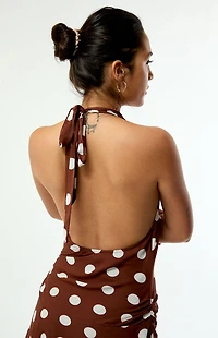 Beverly and Beck Tate Polka Dot Cowl Mini Dress