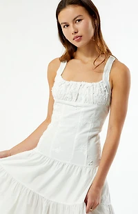 WEWOREWHAT Ruched Cup Peplum Midi Dress