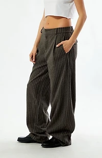 Daisy Street Pinstripe Dove Low Rise Baggy Trousers