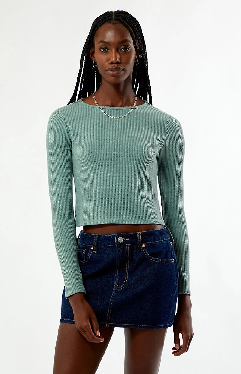 Your Favorite Waffle Knit Long Sleeve Top