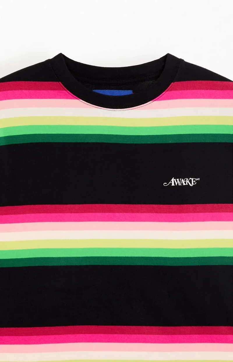 Awake NY Striped Llama Print Long Sleeve T-Shirt