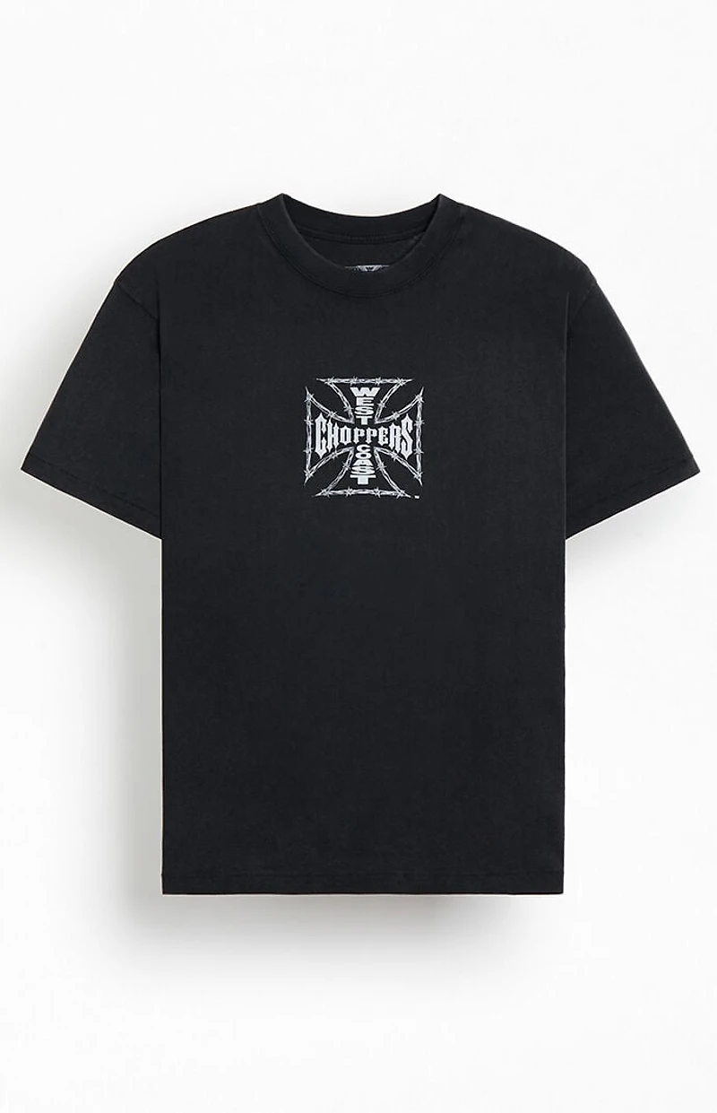West Coast Choppers Barb Wire Iron Cross T-Shirt