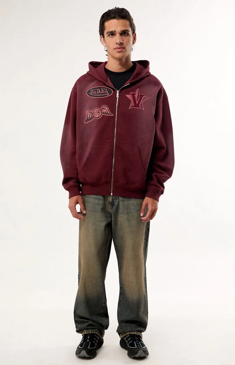 Von Dutch Embroidered Zip Up Hoodie