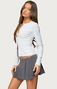 Edikted Asti Button Up Long Sleeve Top