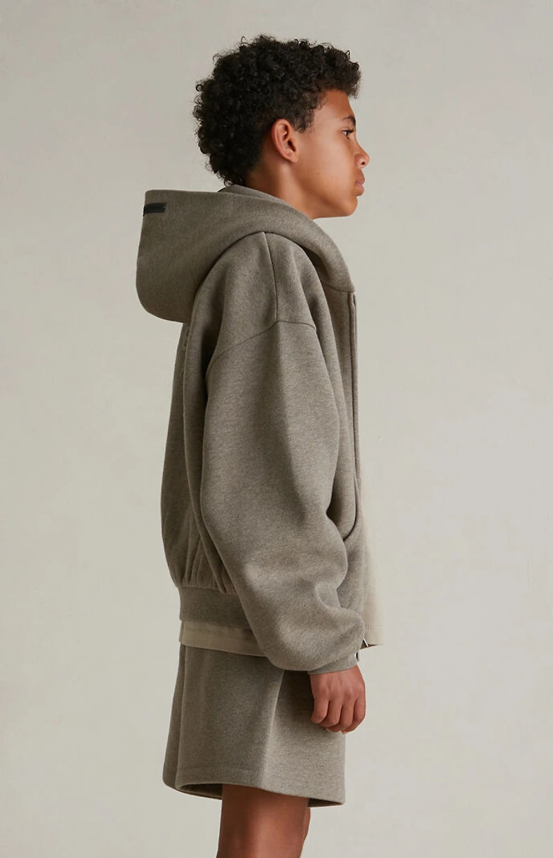 Fear of God ESSENTIALS Kids Homestead Heather Full Zip Fleece Hoodie