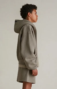Fear of God ESSENTIALS Kids Homestead Heather Full Zip Fleece Hoodie