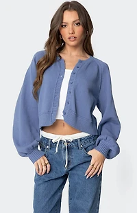 Edikted Sammi Puff Sleeve Knit Cardigan