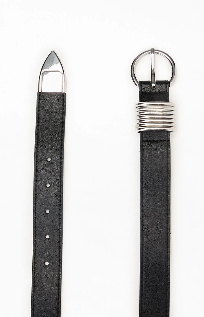 Pacsun Faux Leather Round Metal Buckle Belt