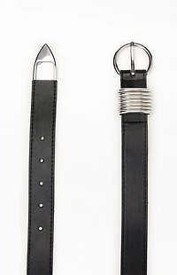 Pacsun Faux Leather Round Metal Buckle Belt