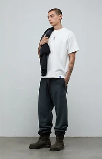 A.R.C. Black Washed Heavyweight Fleece Baggy Sweatpants