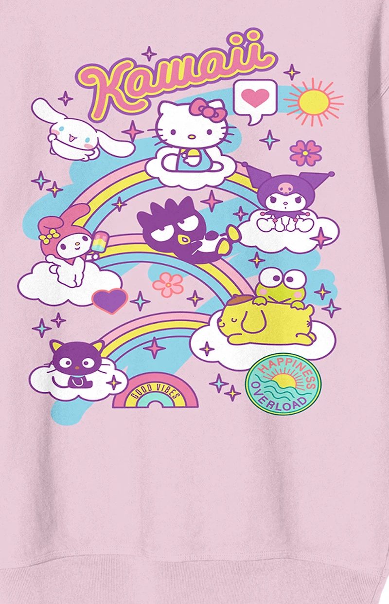 Hello Kitty & Friends Riding Rainbow Crew Neck Sweatshirt