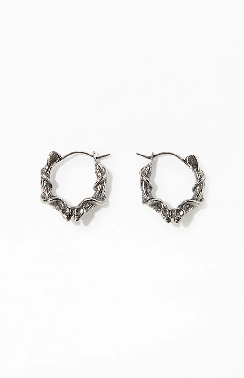 Pacsun Silver Barbed Wire Hoops