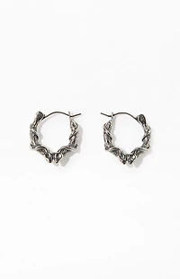 Pacsun Silver Barbed Wire Hoops