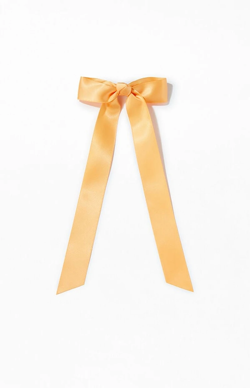 LA Hearts Orange Satin Bow Barrette