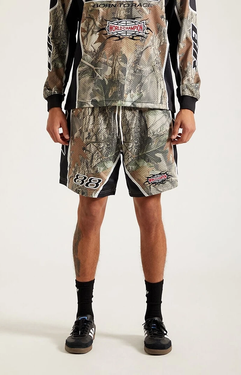 Pacsun Camo Mesh Embroidered Shorts