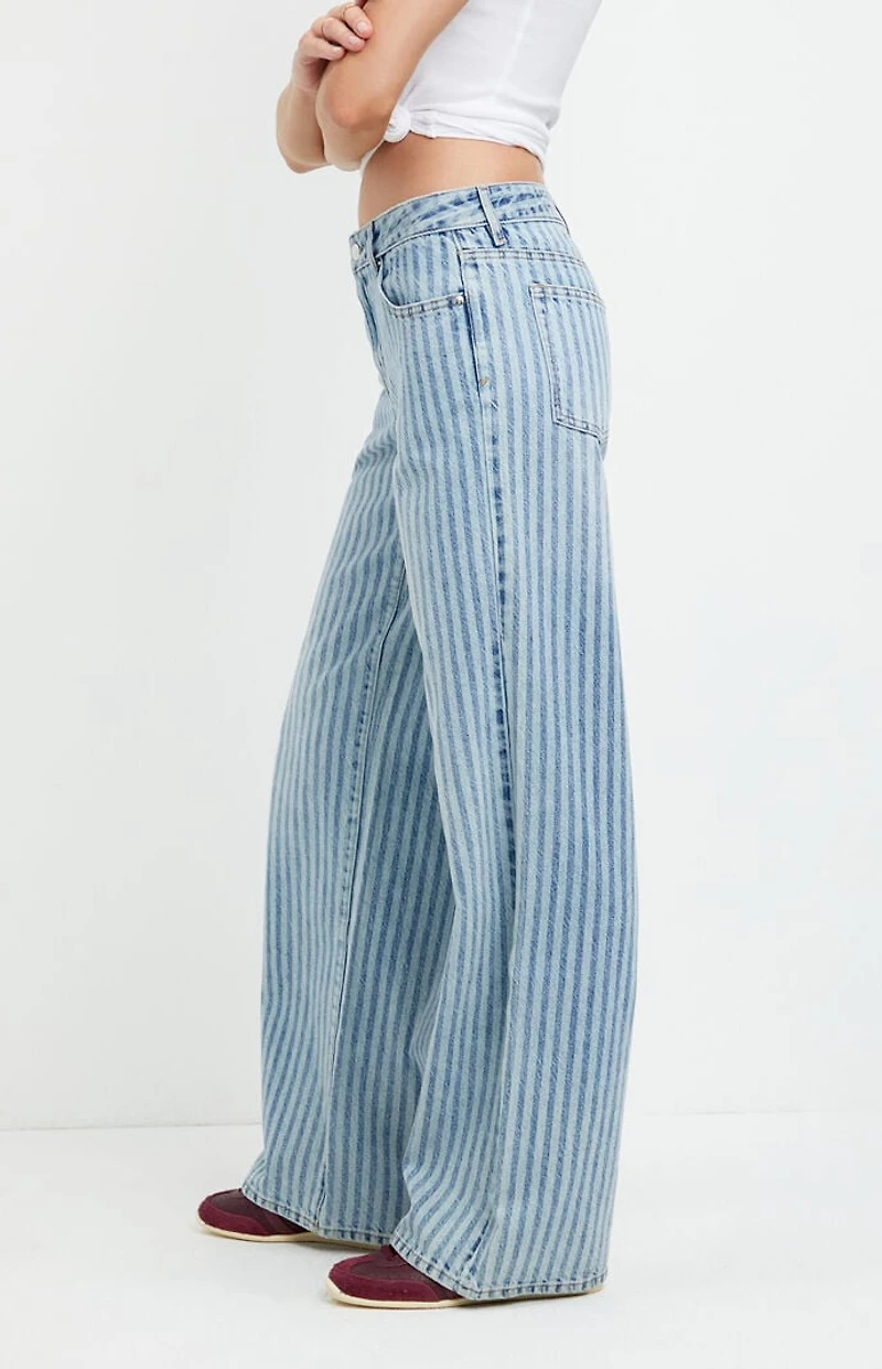 Pacsun Casey Low Rise Baggy Jeans Blue Striped