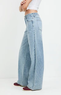 Pacsun Casey Low Rise Baggy Jeans Blue Striped