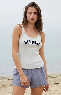 John Galt Silver Newport Embroidered Beyonca Tank Top