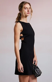 Third Charm Riley Buckle Denim Mini Dress