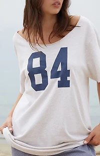 John Galt Light Gray Penelope 84 Off-The-Shoulder Oversized Top