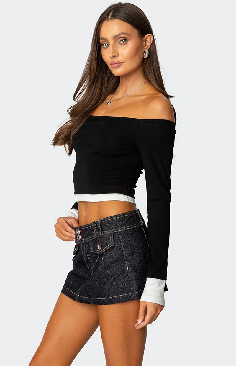 Edikted Jovi Layered Off Shoulder Top