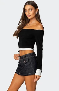 Edikted Jovi Layered Off Shoulder Top