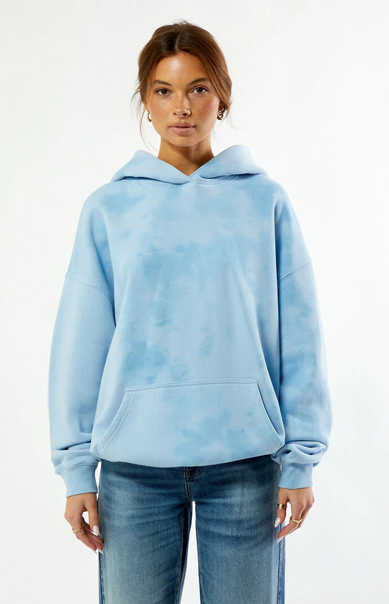Pacsun Light Blue Tie Dye Oversized Hoodie