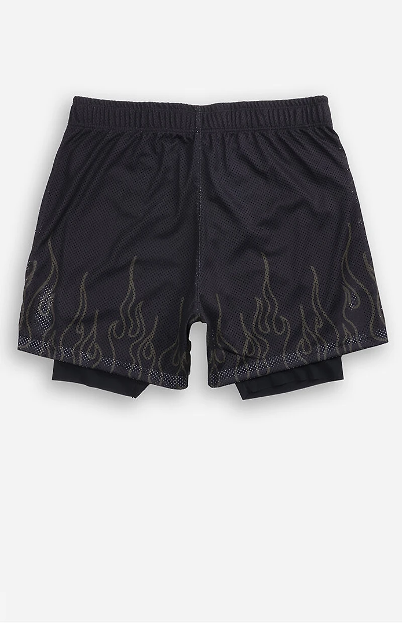 No Tomorrow x Civil Active Black Hades Mesh Shorts