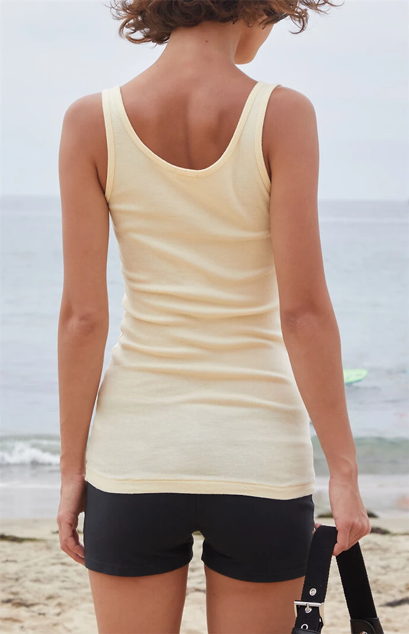 John Galt Yellow Beyonca Button Tank Top