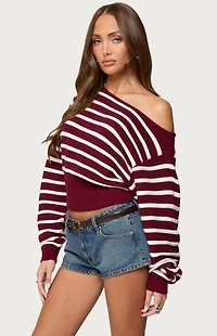 Edikted Mika Off Shoulder Oversized Sweater