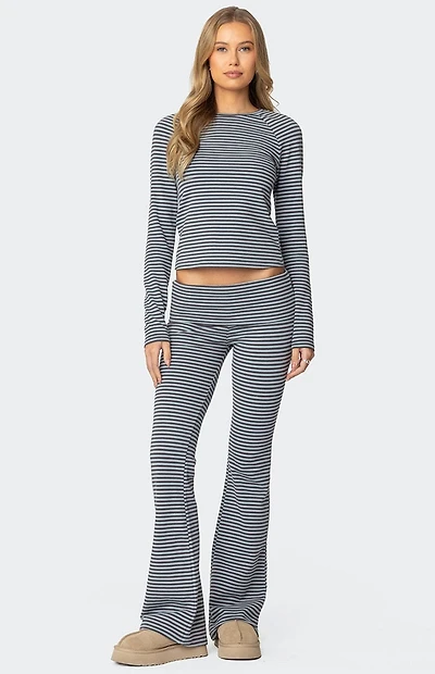 Edikted Kaeli Stripey Flared Leggings
