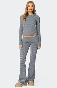Edikted Kaeli Stripey Flared Leggings