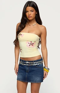 Edikted Braelyn Sequin Floral Tube Top