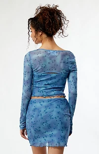 Daisy Street Mesh Off-The-Shoulder Top