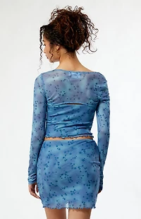 Daisy Street Mesh Off-The-Shoulder Top