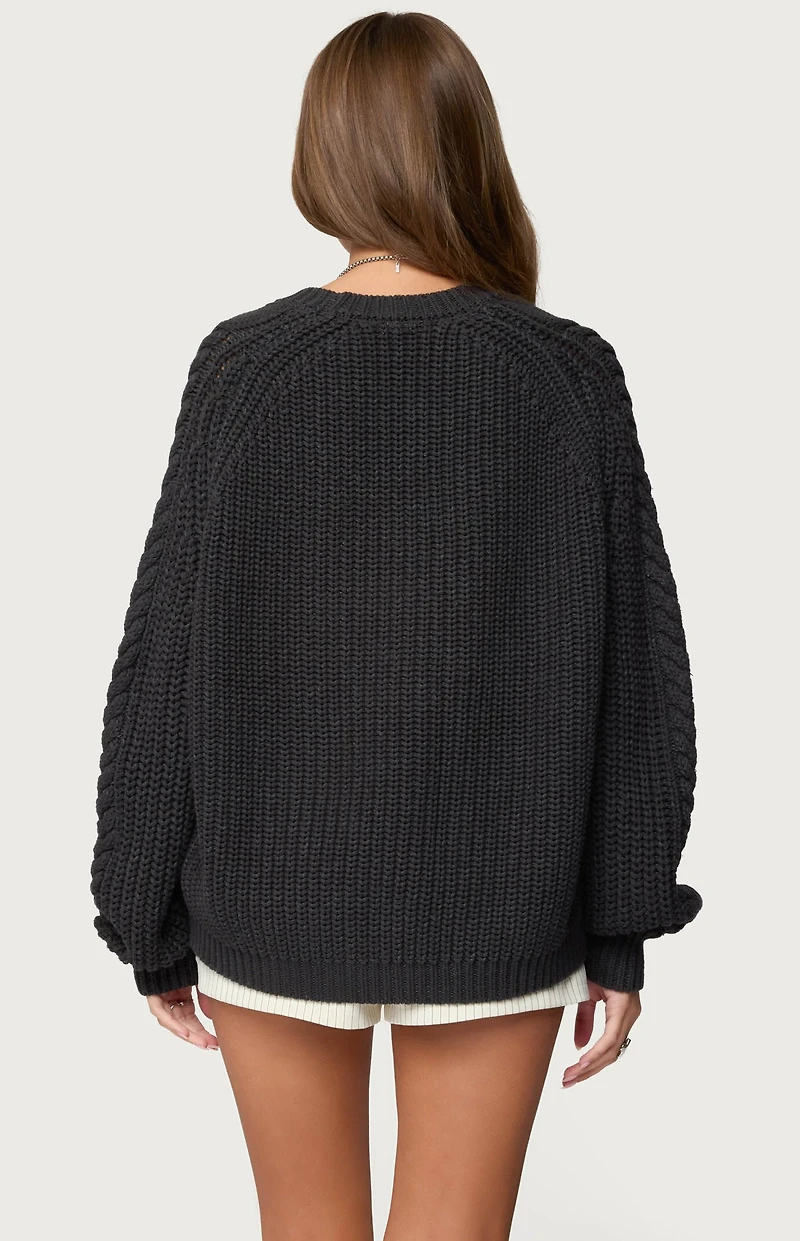 Edikted Lira Chunky Cable Knit Sweater