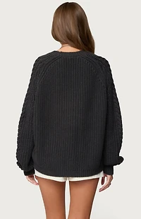 Edikted Lira Chunky Cable Knit Sweater